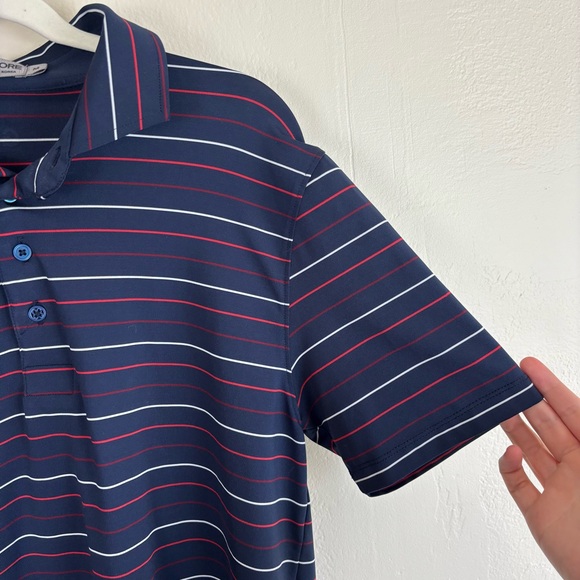 G/Fore Golf Polo Men’s Size Medium Red White & Blue Short Sleeve Performance - Picture 2 of 7